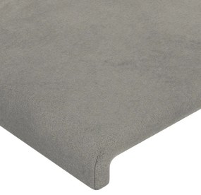 világosszürke bársony LED-es fejtámla 90x5x118/128 cm