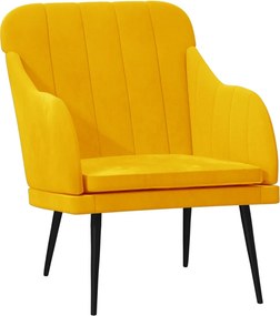 vidaXL sárga bársonyfotel 63 x 76 x 80 cm
