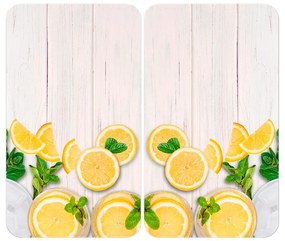 Edzett üveg tűzhely fedőlap szett 2 db-os 52x30 cm Lemons – Wenko