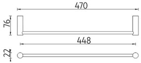 NIMCO BR 11046-26 - Fali törölközőtartó BORMO 47 cm fényezett króm