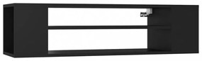 fekete szerelt fa függő TV-szekrény 100 x 30 x 26,5 cm