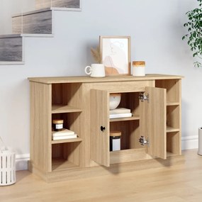 sonoma tölgy színű szerelt fa tálalóasztal 100x35,5x60 cm