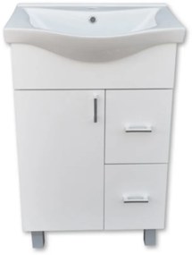 Viva STYLE Bianka 55 lábon álló fürdőszobabútor 2 fiókos Sanovit ALBATROS 10055 mosdókagyló 55x45 cm