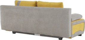 Kinyitható kanapé, szürke-barna/sárga, BOLIVIA