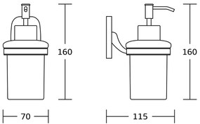 AQUALINE RB119 Rumba szappanadagoló 160 ml,tejüveg