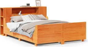 vidaXL viaszbarna tömör fenyőfa ágy matrac nélkül 150 x 200 cm