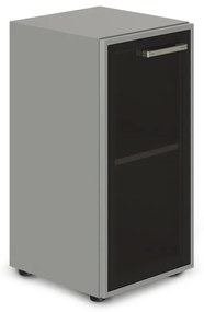 TopOffice Premium alacsony keskeny szekrény, bal, 39,9 x 40,4 x 80 cm, szürke
