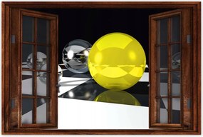 Poszterek 60x40 Sárga gömb a sakktáblán