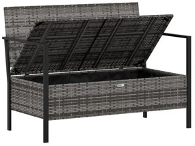 2 személyes szürke polyrattan kerti kanapé párnával