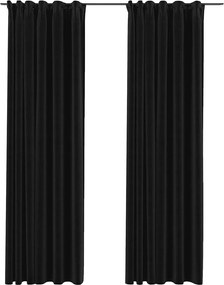 vidaXL 2 db antracit vászonhatású sötétítőfüggöny kampókkal 140 x 245 cm