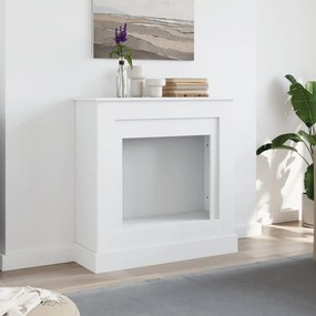fehér szerelt fa kandallóburkolat 90 x 30 x 90 cm