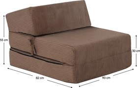 Összecsukható matrac/fotel, 2 az 1-ben, világosbarna, MALEN