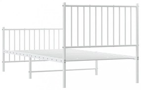 fehér fém ágykeret fej- és lábtámlával 90 x 190 cm