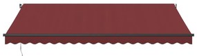 burgundi vörös kézzel kihúzható LED-es napellenző 450 x 350 cm