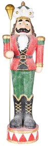 Vintage nagy diótörő figura Piros Zöld 89 cm