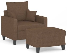 vidaXL barna szövet kanapéfotel lábtartóval 60 cm