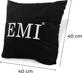 EMI fekete párna nyomtatott mintával 40x40 cm