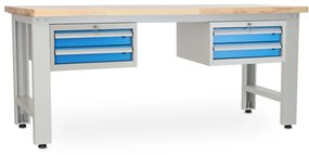 Műhelyasztal Solid OAK-22, 210 cm, 2x függő doboz, tölgy