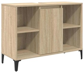 vidaXL Mosdókagyló szekrény polcokkal Sonoma tölgy 80 x 33 x 60 cm
