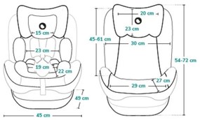 Lionelo - Autósülés AART i-Méret 40-150 cm fekete/szürke