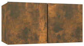 8 db füstös tölgy színű szerelt fa TV-szekrény 60 x 30 x 30 cm