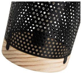 Fekete asztali lámpa fém búrával (magasság 20 cm) – Casa Selección