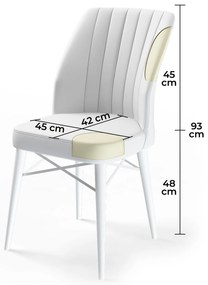 Étkezőszék szett (4 db) Flex - Szürke, Barna