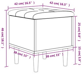 betonszürke szerelt fa tárolópad 42x42x46 cm