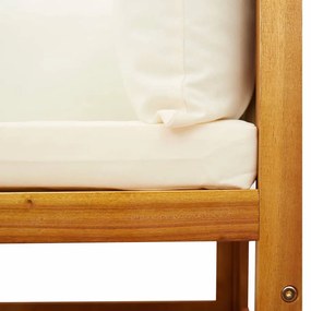 karfa nélküli kerti kanapé párnákkal, akácfa és rattan
