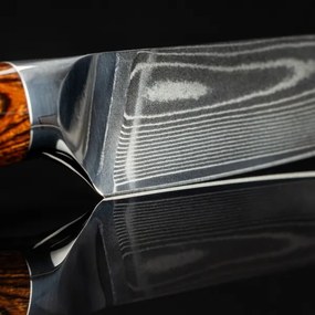 Gudaro - Damaszkuszi séfkés FENG 8", 67 rétegű acélból készült, hossza 20 cm