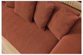 Téglavörös kordbársony kanapé 280 cm Voltaire – Bobochic Paris