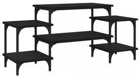fekete szerelt fa TV-szekrény 117x35x52 cm