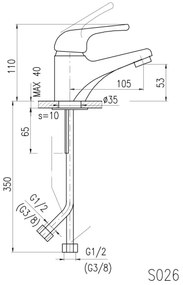 RAV Slezák SA026.0 - SAZAVA mosdócsaptelep 11,5 cm, fényes króm