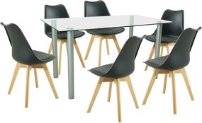 Midori 6+1 étkező garnitúra fekete