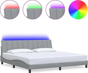 vidaXL világosszürke szövet ágykeret matrac nélkül Hanko 200 x 200 cm
