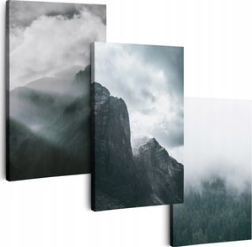 Vászonkép 180 cm **sok minta** Nappali Képek Triptichon Köd Erdő