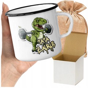 Bögre_zománcozott Nyomott Mintás Apa Zaurus Vicces Ajándék Apák Napja