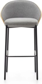 Szürke-natúr színű bárszék (ülésmagasság 77 cm) Eamy – Kave Home