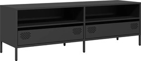 vidaXL fekete hidegen hengerelt acél TV-szekrény 135 x 39 x 43,5 cm