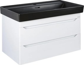 TMP SHARP 100 fali fürdőszobabútor - CeraStyle SHARP FEKETE mosdóval - 100 x 48 cm