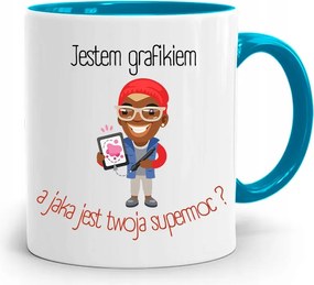 Kék Bögre Grafikusnak Én Vagyok A Grafikus A fényképes nyomtatással