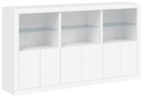 fehér tálalószekrény LED-világítással 181,5 x 37 x 100 cm