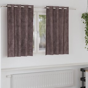 Velúr Függöny 2 db Szemfüggönnyel Barna 140x140 cm