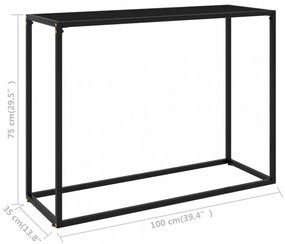 fekete edzett üveg tálalóasztal 100 x 35 x 75 cm