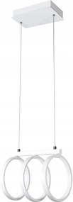 Függő lámpa Led csillár tripla fehér gyűrűk modern Polux