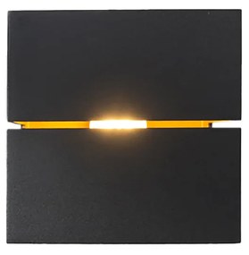 Modern fali lámpa fekete és arany 9,7 cm - Transfer Groove