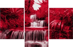 Kép - Indonéziai vízesések piros színben (90x60 cm)