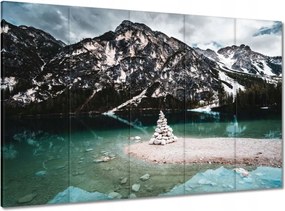 Vászonkép 100x70 Hegyi tájkép tóval