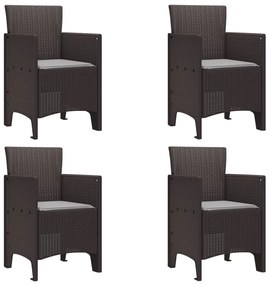 5 darabos kerti étkező garnitúra párnákkal barna poli rattan