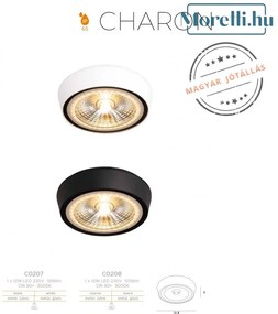 Fürdőszoba Mennyezeti Lámpa Fekete CHARON MAXLIGHT C0208